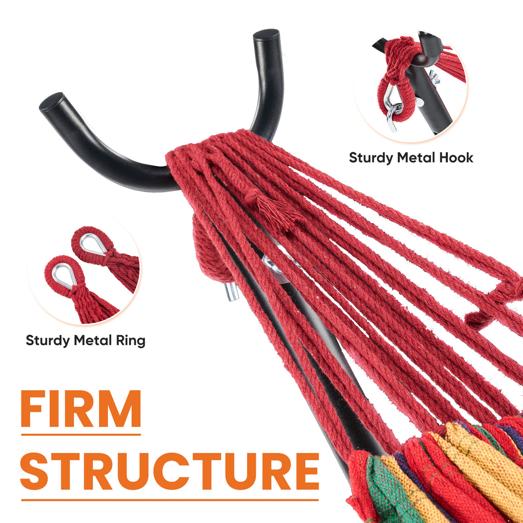 RELAXWELL Double Hammock with Steel Stand, Adjustable Height & 450lb Capacity