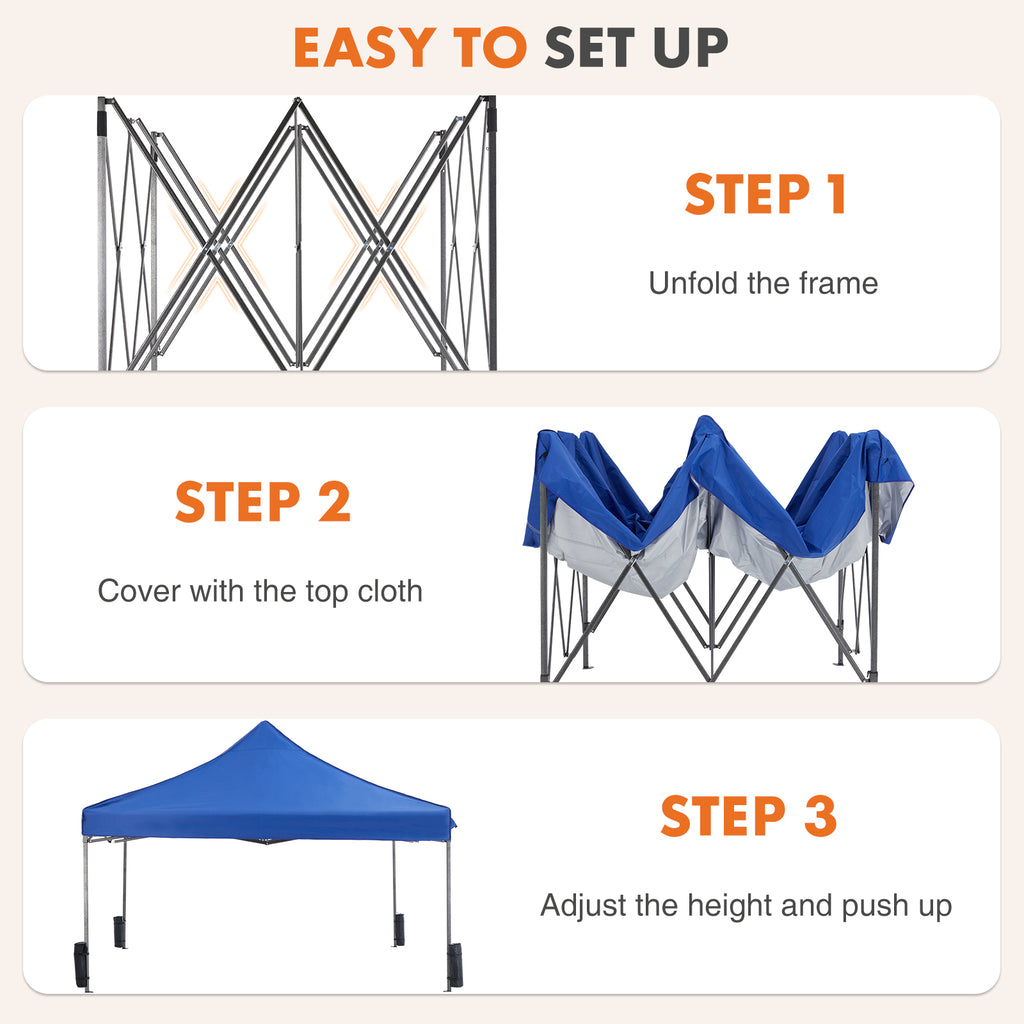 EZ-SHADE 10x10ft Pop Up Instant Canopy Tent for Outdoor
