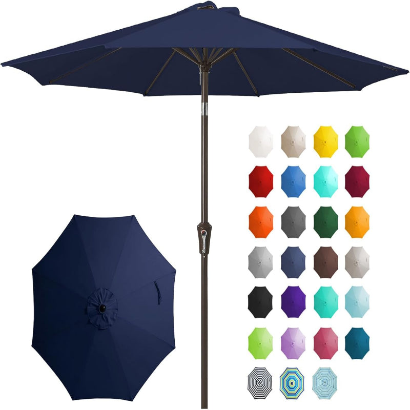 Full iron pillar umbrella 9/8-38 bronze color+navy blue