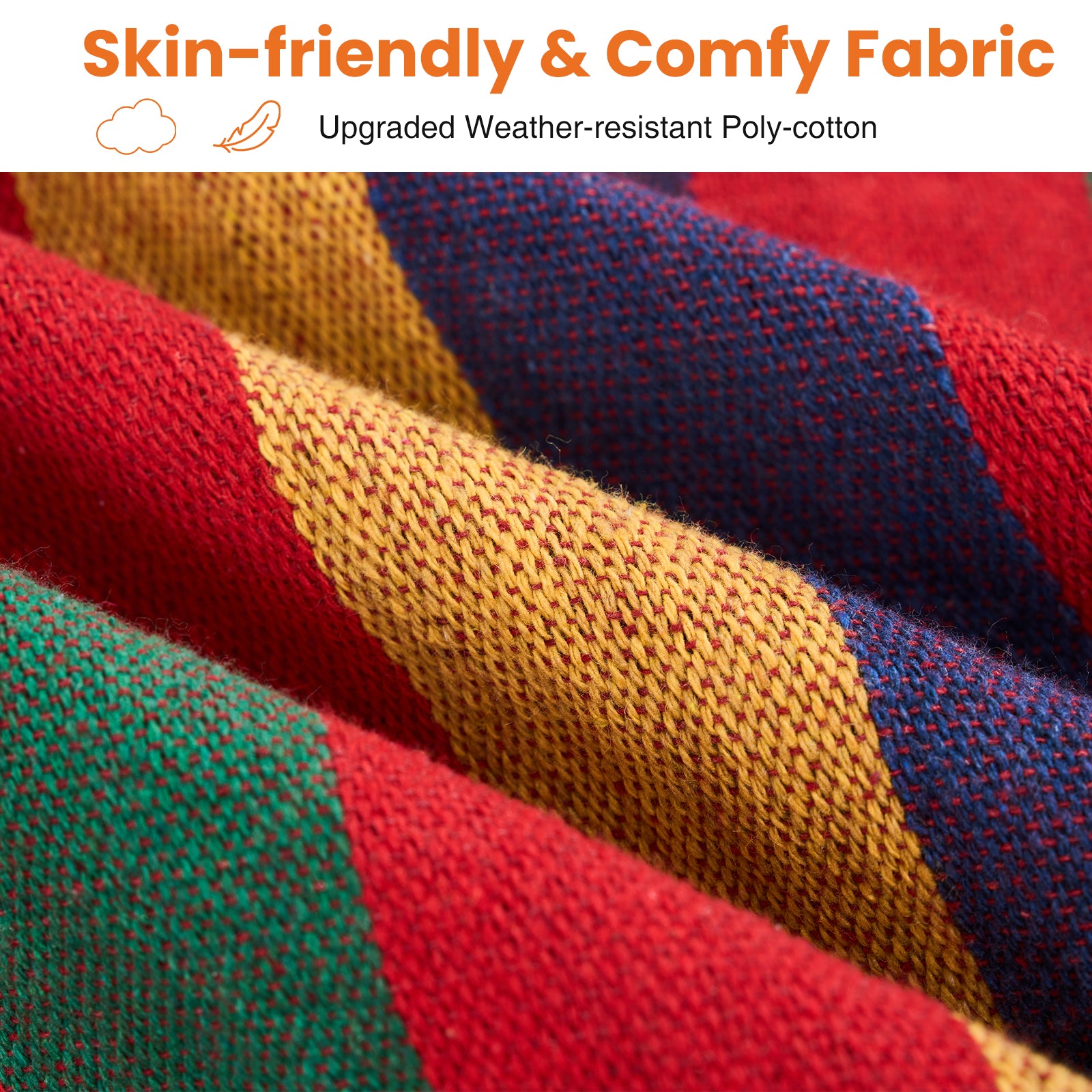 RELAXWELL Double Hammock with Steel Stand, Adjustable Height & 450lb Capacity