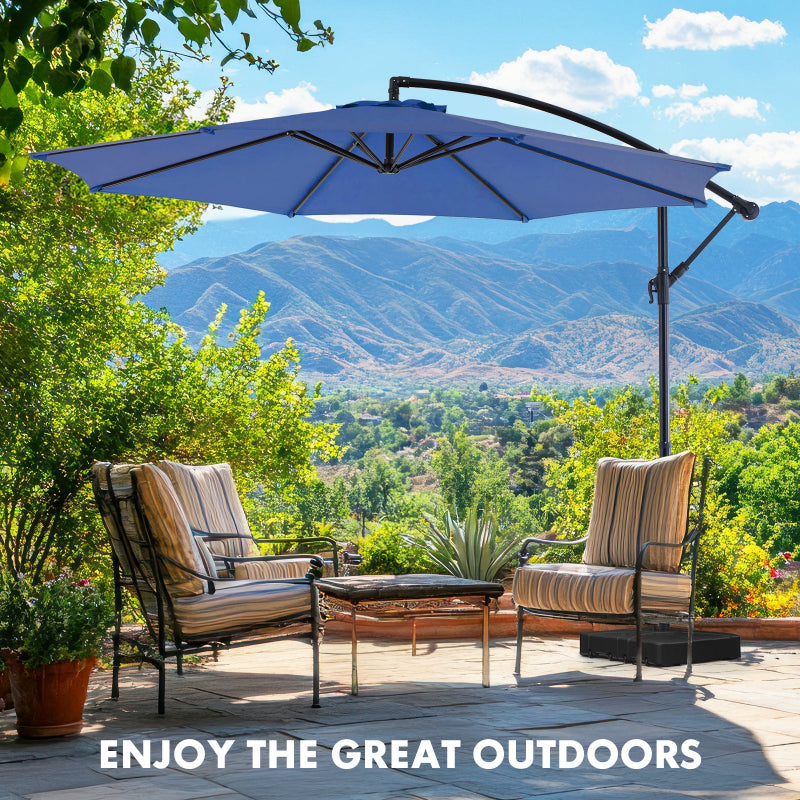 SUNSHIFT 9.8FT Offset Cantilever Umbrella with Tilt & Sun Protection