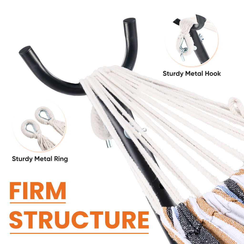 RELAXWELL Double Hammock with Steel Stand, Adjustable Height & 450lb Capacity