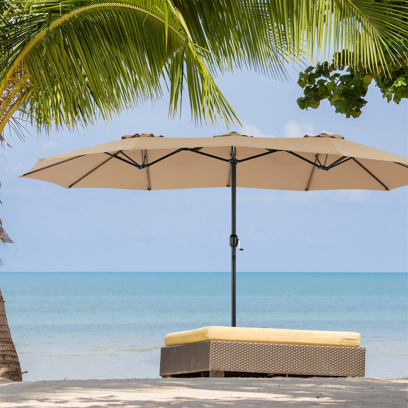 COVERMAX 15ft Large Patio Umbrella with Base & Rectangle