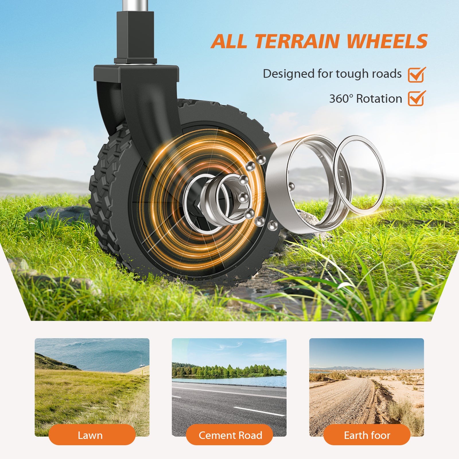 STURDYTECH Heavy Duty 330lbs All-Terrain Utility Folding Wagon Cart