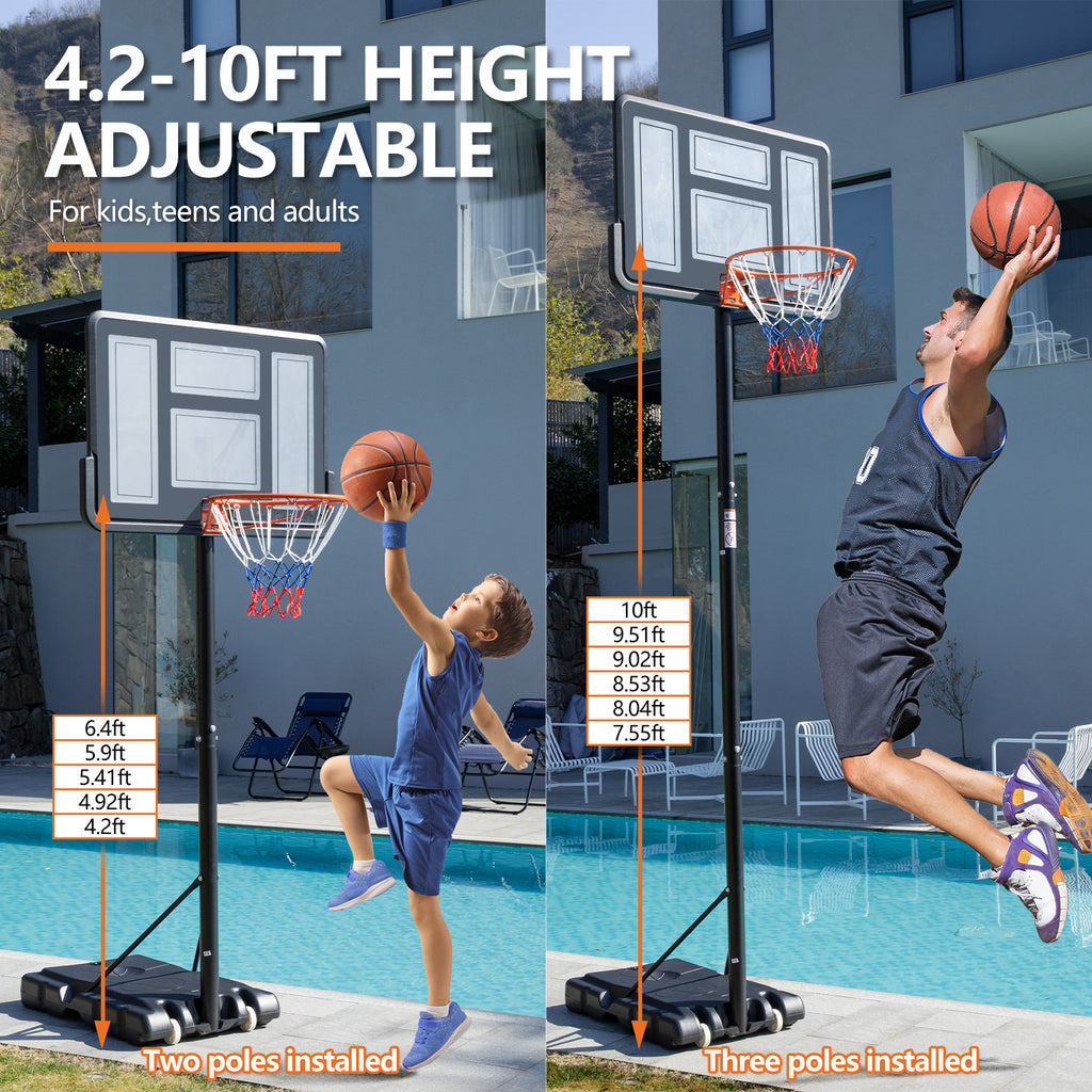 PROSHOT 44" Adjustable Basketball Hoop for All-Ages & Portable