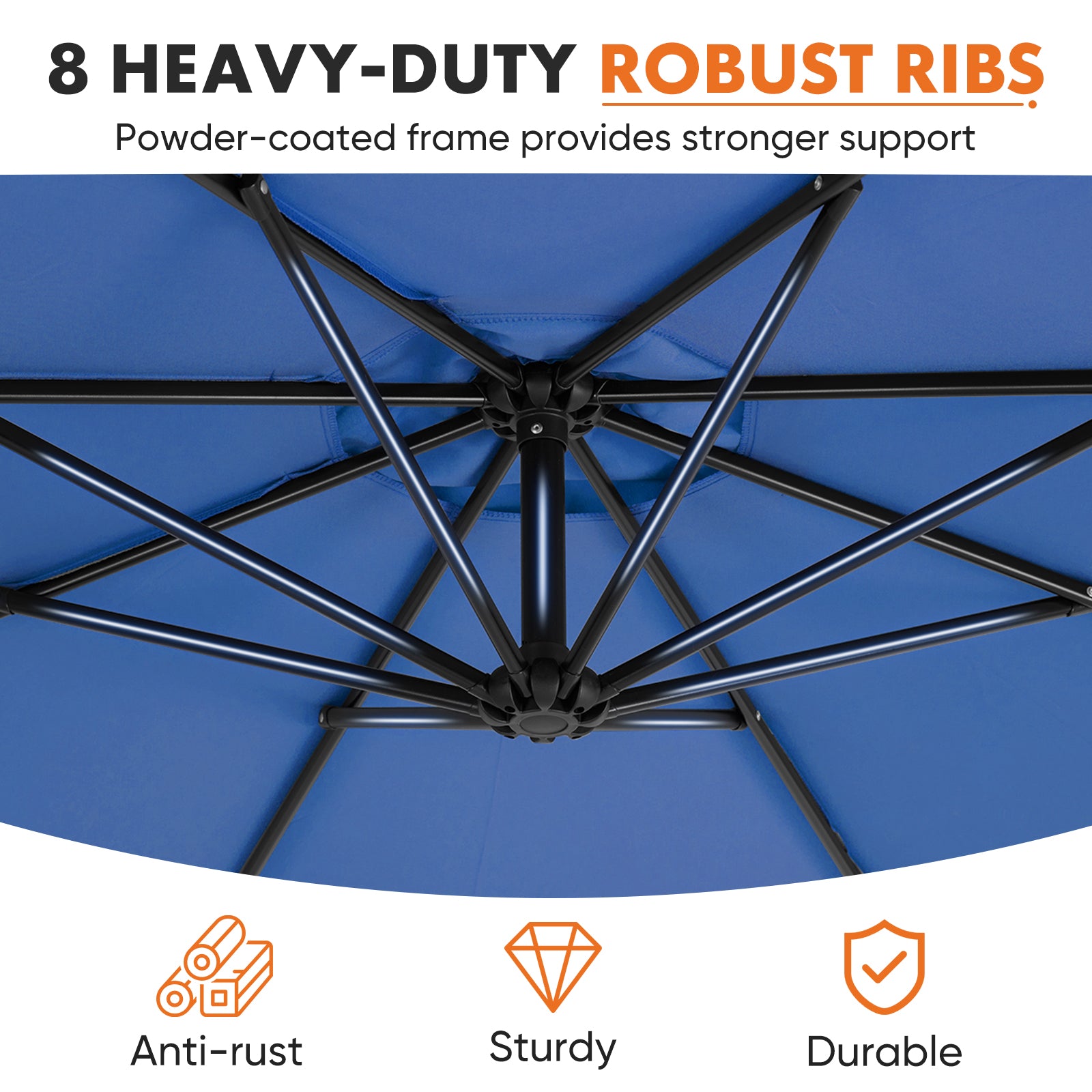 SUNSHIFT 9.8FT Offset Cantilever Umbrella with Tilt & Sun Protection