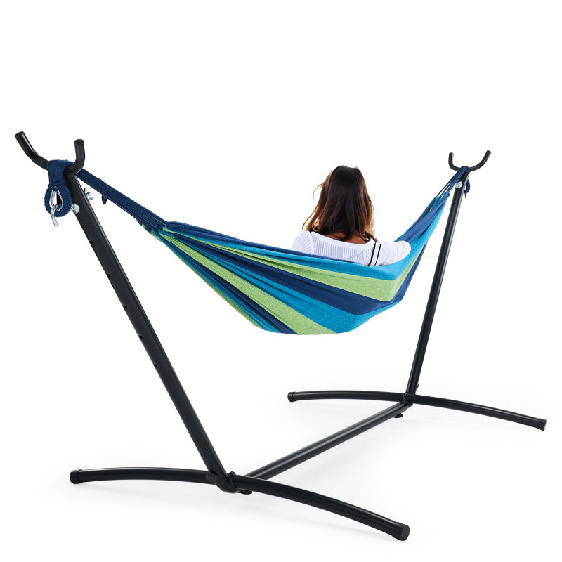 RELAXWELL Double Hammock with Steel Stand, Adjustable Height & 450lb Capacity
