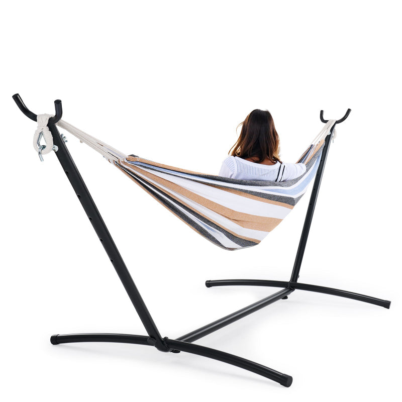 RELAXWELL Double Hammock with Steel Stand, Adjustable Height & 450lb Capacity