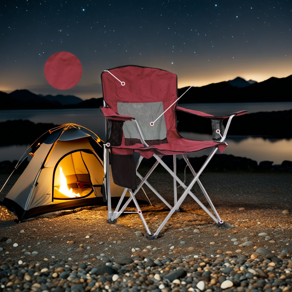 COMFORTLITE Portable Folding Outdoor Camping Chair with Armrests Holder