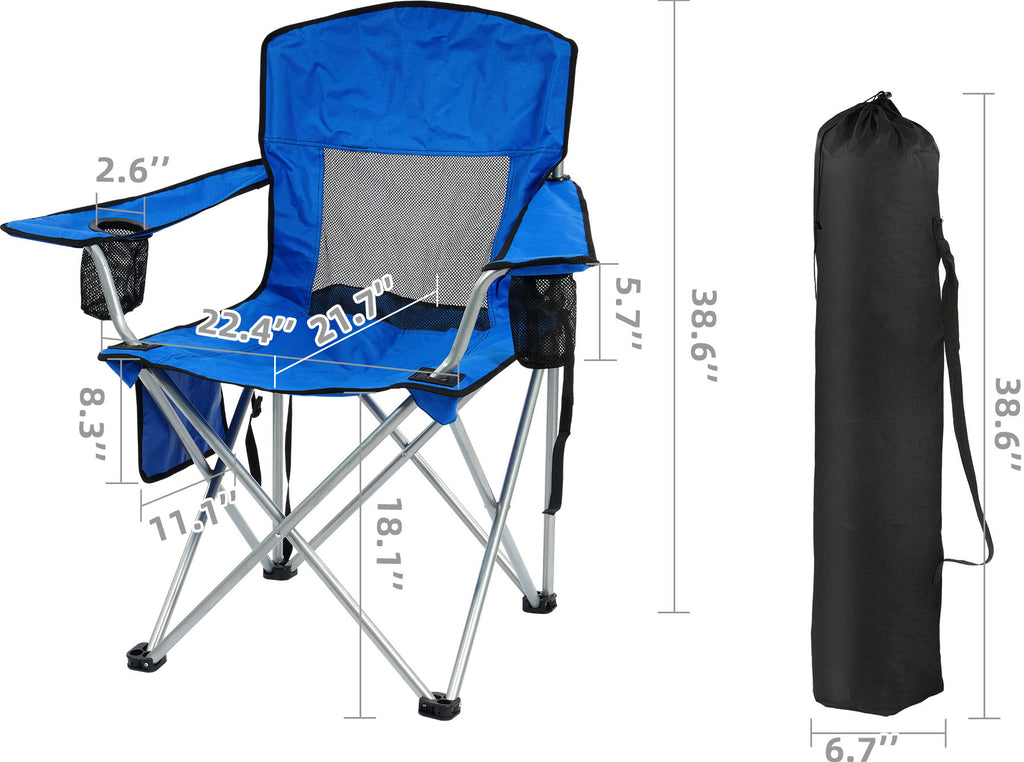COMFORTLITE Portable Folding Outdoor Camping Chair with Armrests Holder