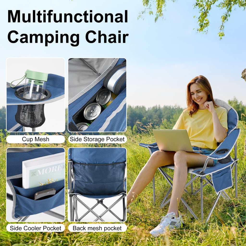 STURDYKING 5000lb Oversized Padded Camping Chair with Cooler