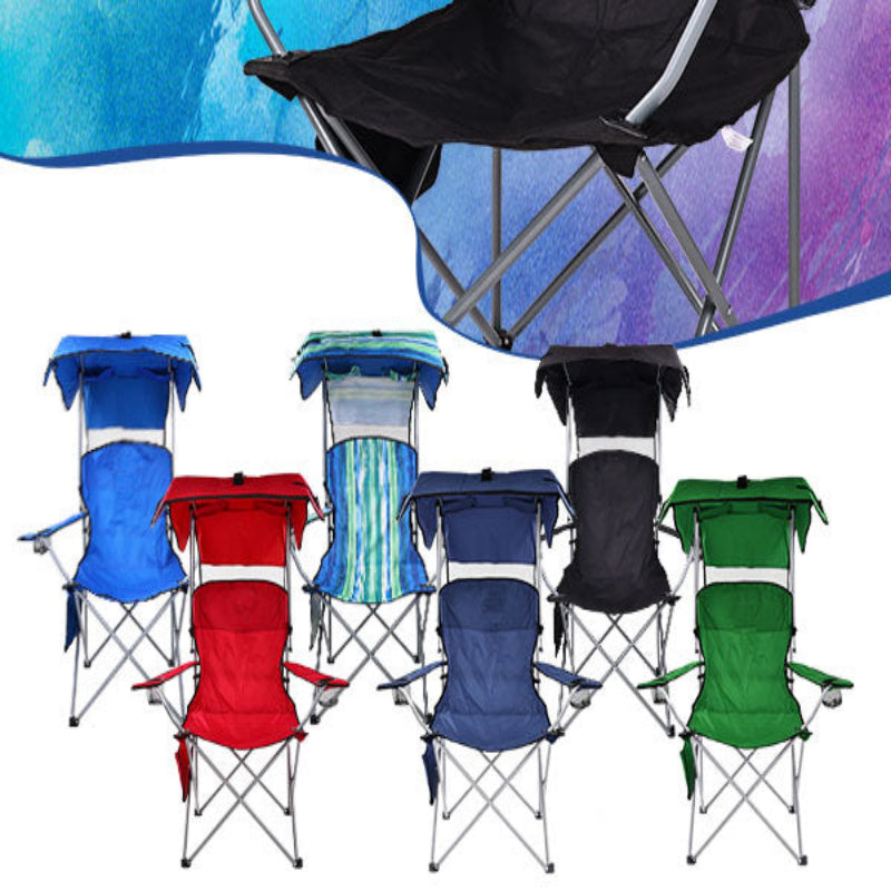 SUNRELAX Oversized Canopy Shade Folding Camping Chair with Armrests & Cup Holder