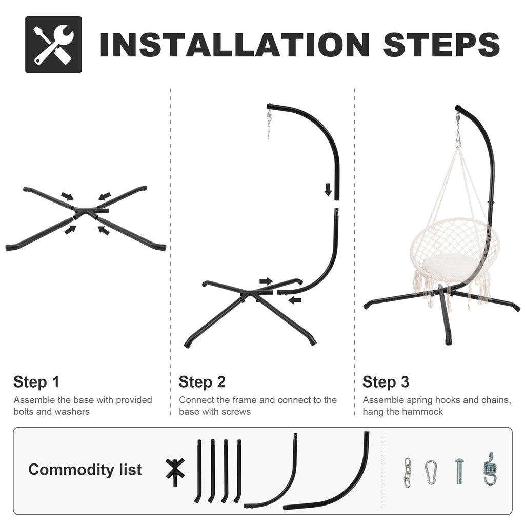 STEADYSWING 400lb C-Stand Hammock Stand with Hitch & Spring Hook