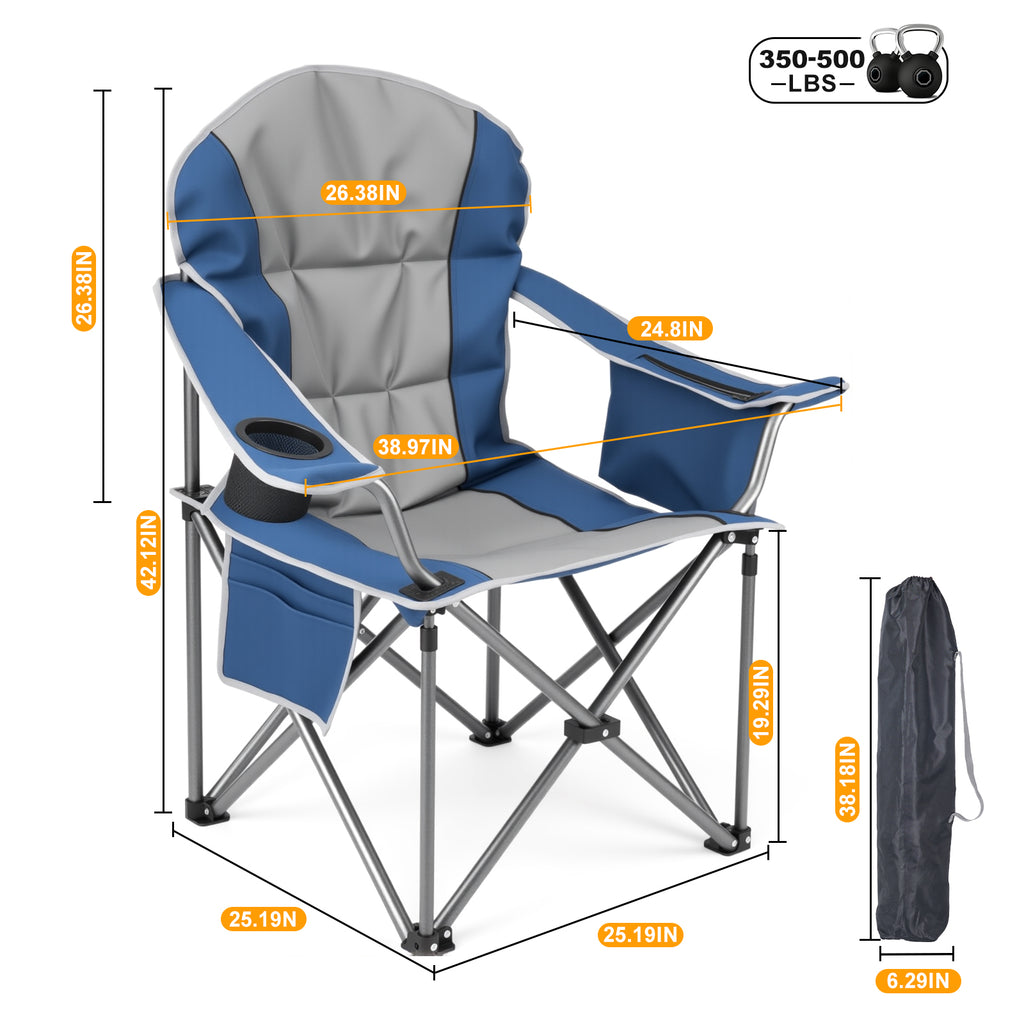 STURDYKING 5000lb Oversized Padded Camping Chair with Cooler